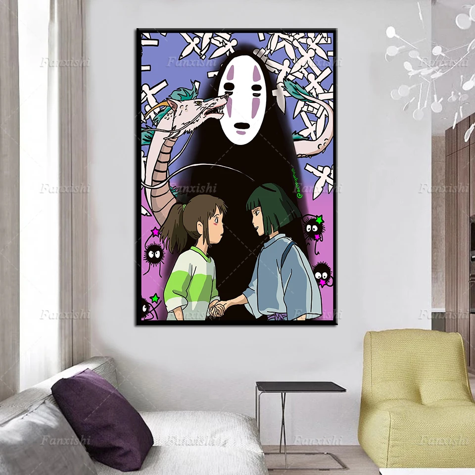 

Hot Anime Paintings Wall Art Canvas Modular Spirited Away Picture Hd Print Dream Landscape Posters Home Decor For Living Room