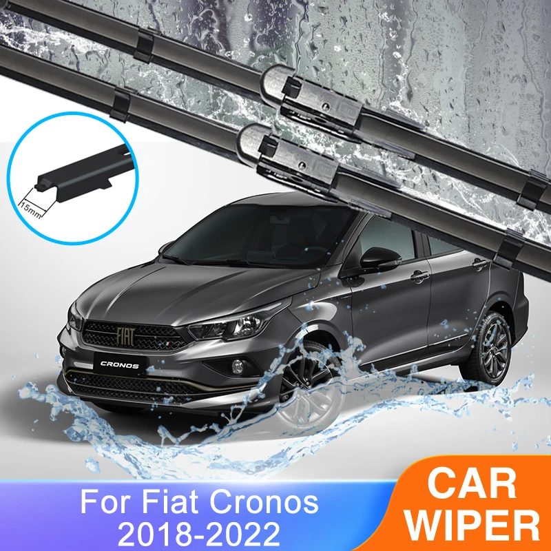 

For Fiat Cronos 2018 2019 2020 2021 2022 Wiper Blades Rubber Strip Refill Cleaning Window Windshield Windscreen Car Accessories