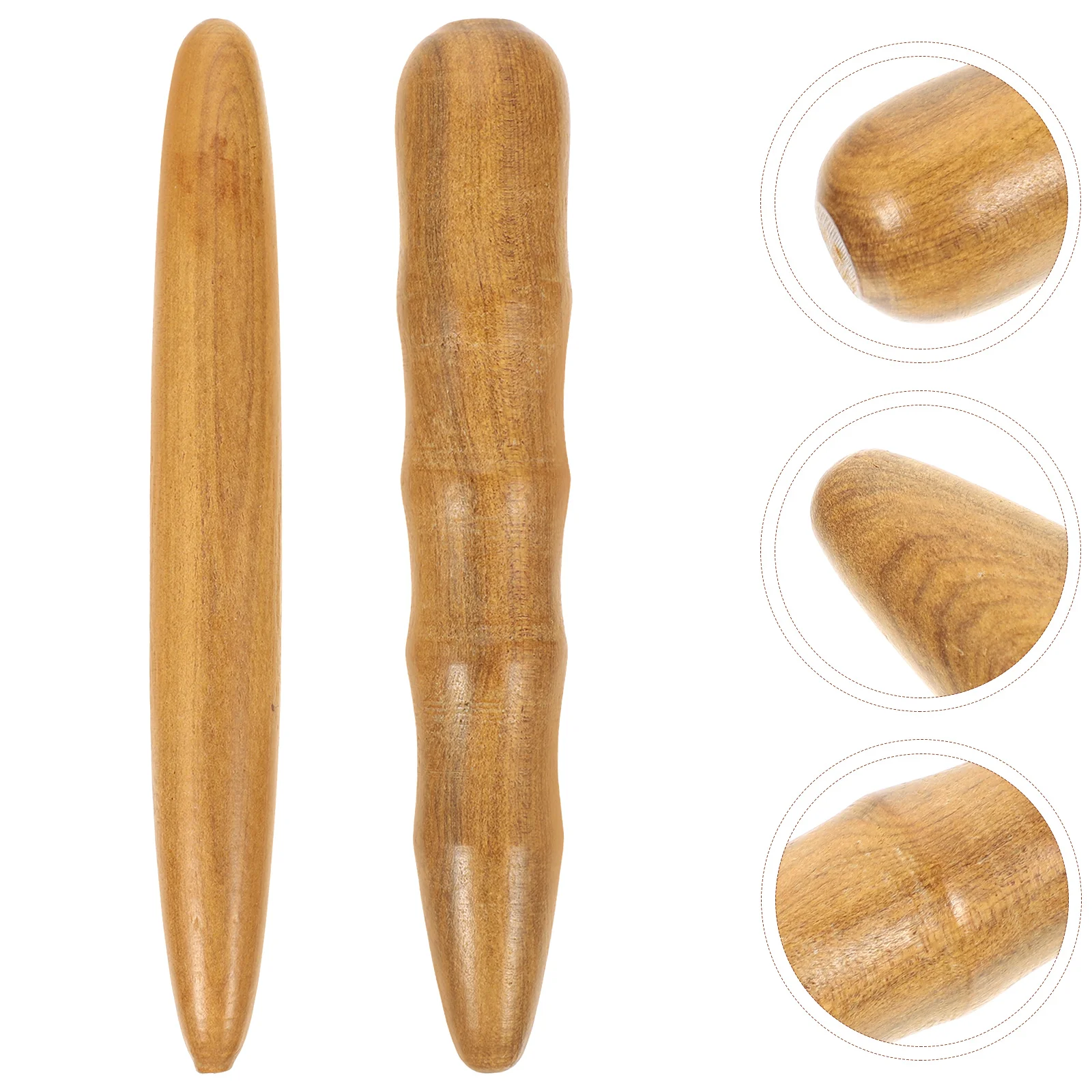 

2 Pcs Tool Acupressure Stick Facial Massage Tools Eye Massager Wooden Foot Sticks
