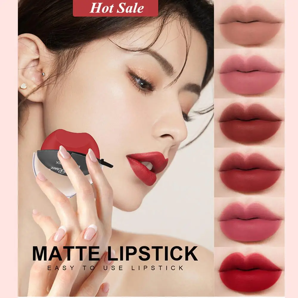 

NEW Style Makeup Lipstick Matte Long Lasting Lip Gloss Moisturizing Lazy Lip Tint Waterproof Non-stick Cup Cosmetic for Lips R28