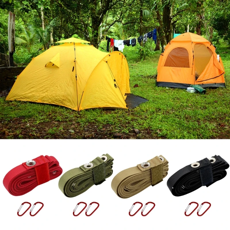 

Удлинительный ремень для палатки, многофункциональная нейлоновая веревка для белья, инструмент для походов и пешего туризма с 2 карабинами