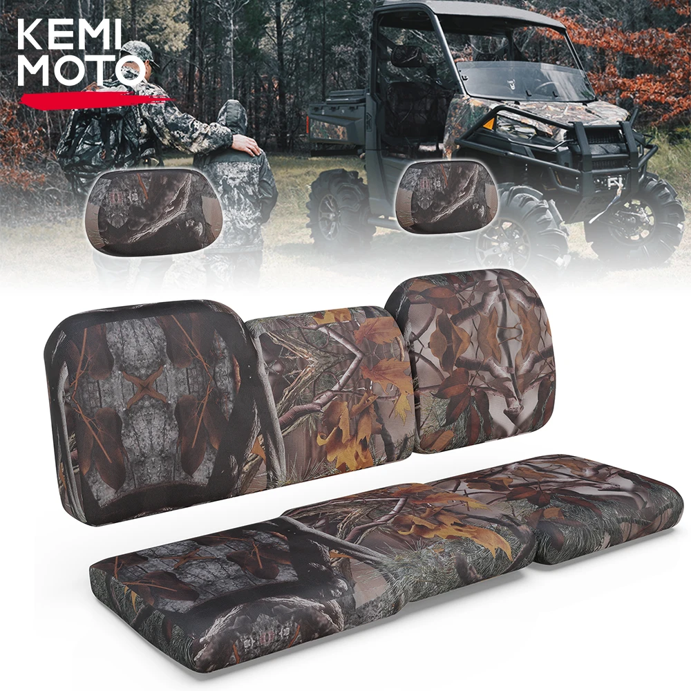 Upgraded KEMIMOTO UTV Camo Seat Covers 2017-2021 Compatible with Polaris Ranger XP 1000 1680D Water-resistant