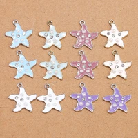 10pcslot cute marine life charms for jewelry making enamel starfish shell charms pendants for necklaces earrings craft supplies