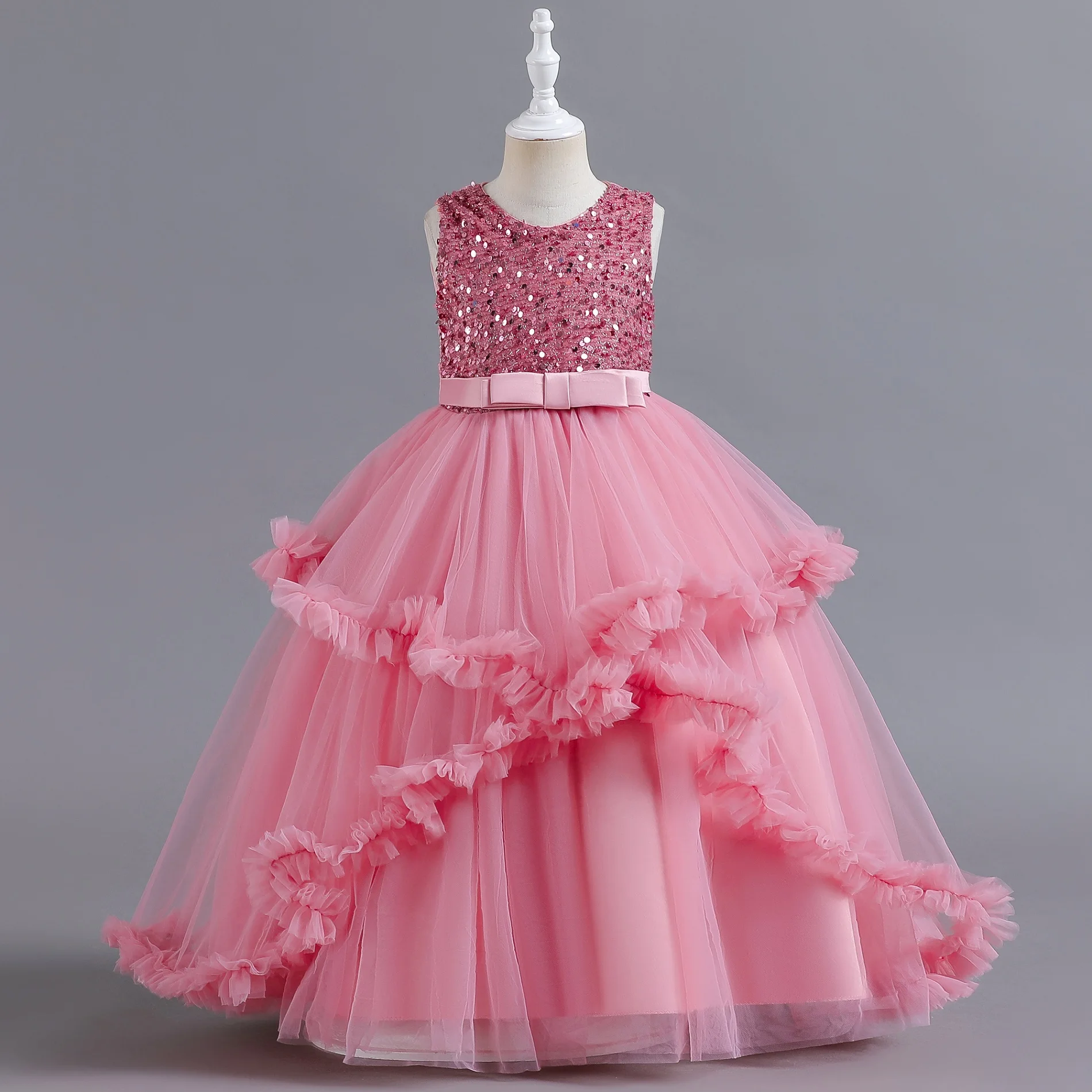 Вечерние платья для девочек 4 цветов 120 см-170 см бальное платье Детское Элегантное