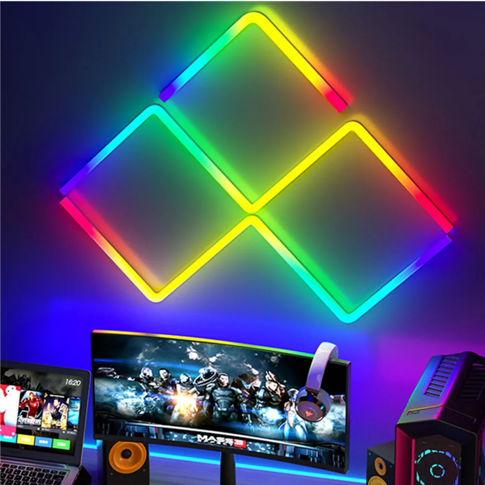 RGBIC Glide Wall Lights Smart Tuya Music Sync RGB Night Light Work with Alexa LED Lamp for Bedroom Gaming Room Wall Home Decor