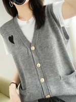 spring and autumn outer student western style vest vest sweater cardigan jacket loose sleeveless versatile knit top
