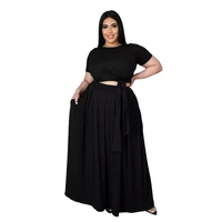 oversized women clothing two piece set top and long skirt oversize summer clothes conjuntos black yellow green casual outfits