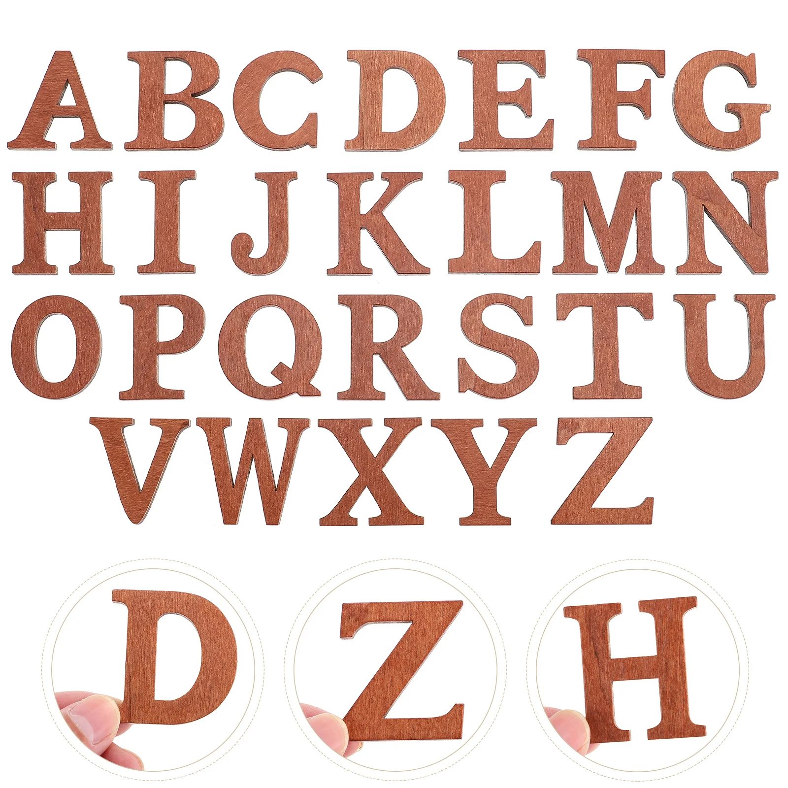 

26Pcs Alphabet Shaped Wood Cutouts DIY Decorative Craft Alphabet Decor