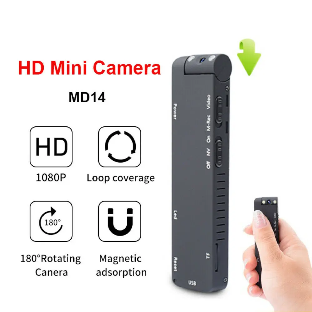 

Mini Camcorder Magnetic 1080P HD Camcorder Night Vision Motion Detection Micro Body Cam DV Video recording Suport 32gb tf card