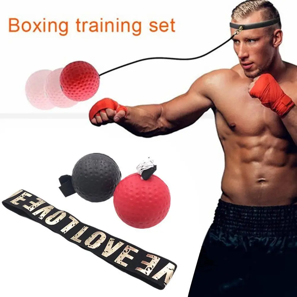 

Boxing Magic Ball Reflex Speed Training With Headband Boxing Punching Balls Hand Eye Coordination Fitness Martial Arts Supplies