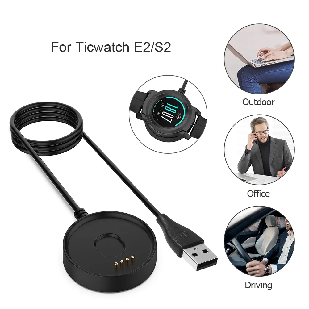 Фото USB-кабель для зарядки Ticwatch Pro 3 GPS E2 E3, зарядное устройство, док-станция для Ticwatch E3 Ultra GTH, беспроводной магнитный портативный адаптер №1