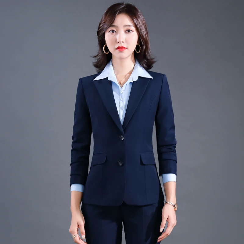 2022  Autumn Winter Formal Ladies White Blazer Women Business Suits with Sets Work Wear Office Uniform 4XL Size Pants Jacket