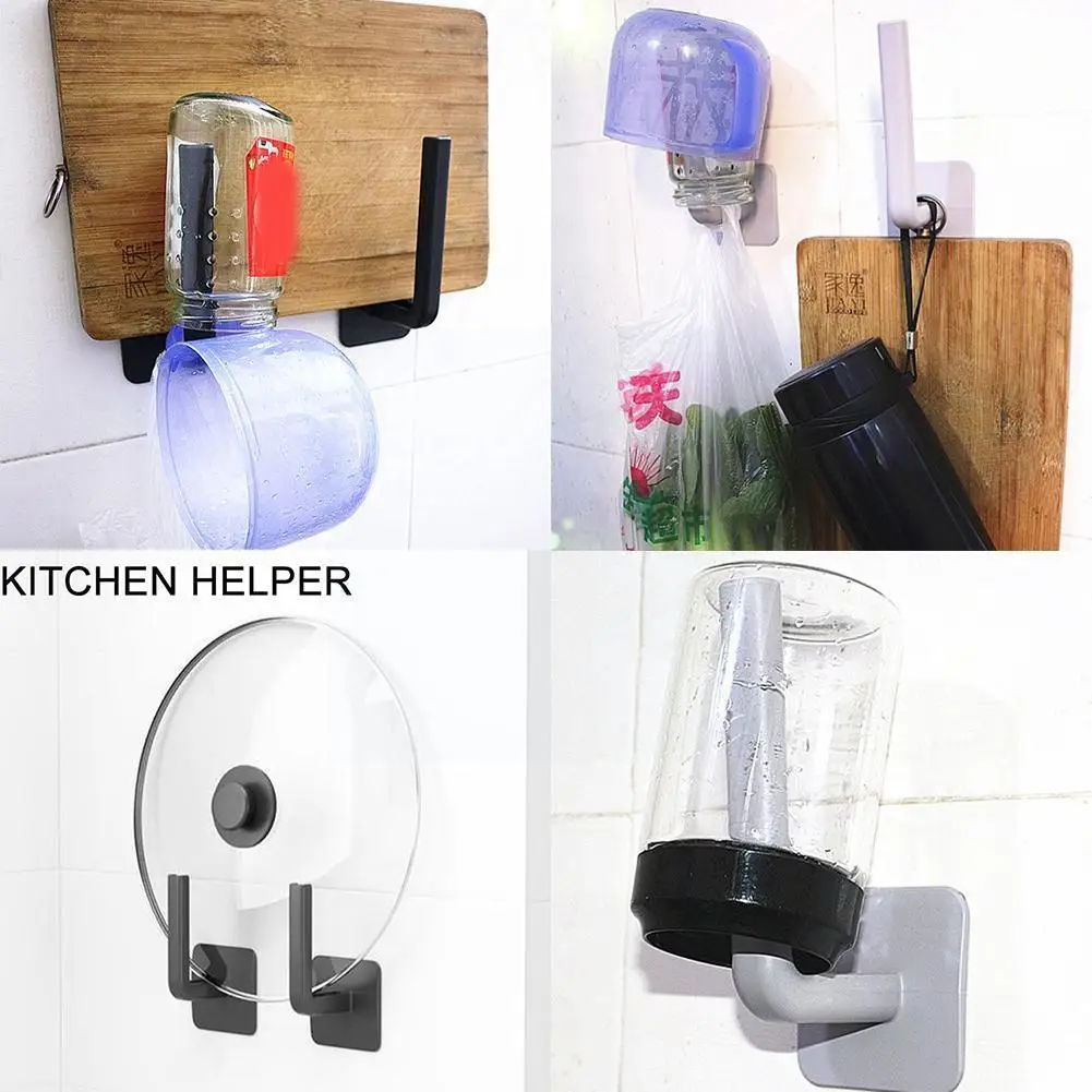 

1pcs Self Adhesive Wall Hook Strong Without Drilling Towel Storage Hanger Bathroom Accessories Door Kitchen Hooks Home Coat H1A5