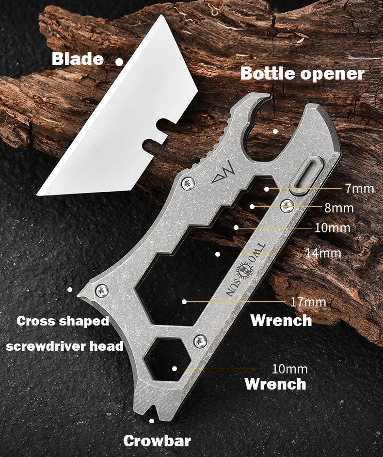 Многофункциональный нож из титанового сплава с лезвиями SK5 отвертка открывалка