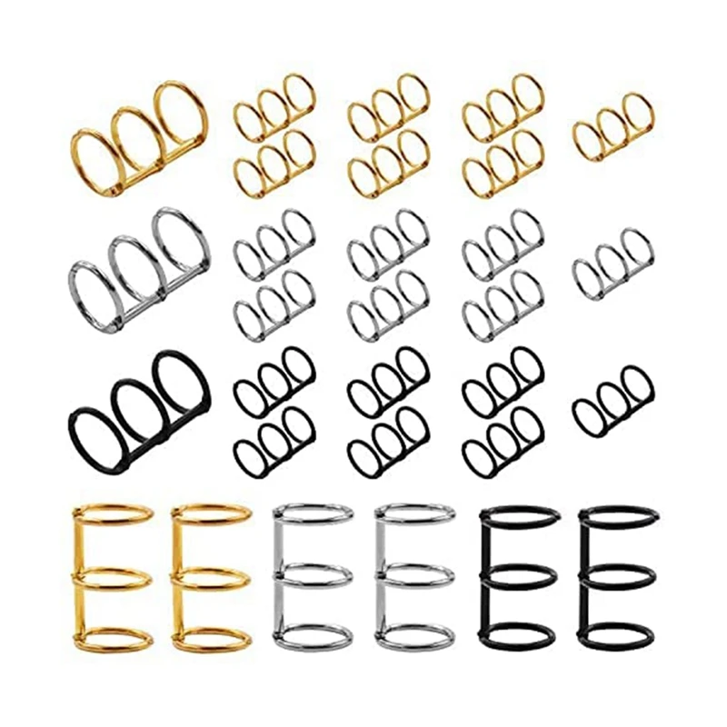

30Pcs 3 Ring Metal Loose Leaf Binders Book Rings 3/4Inch Inner Diameter Metal Ring Books For DIY Photo Album Notebook