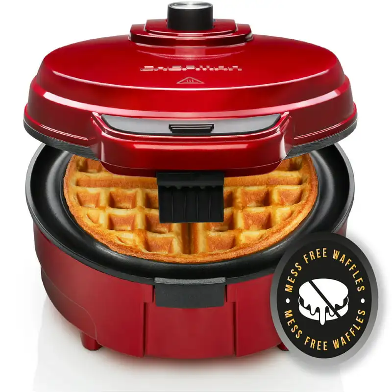 

Anti-Overflow Belgian Waffle Maker, Red