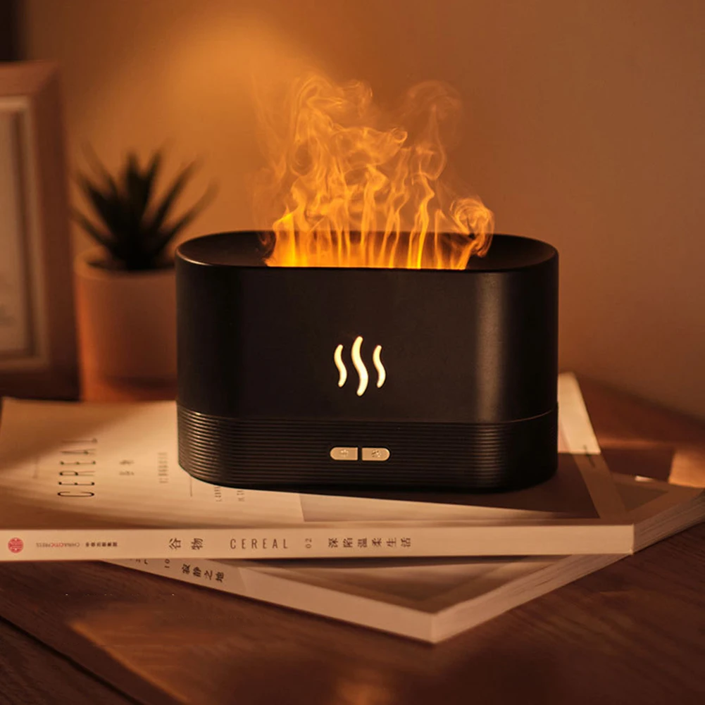 

180ML Essential Oil Diffuser Simulation Flame Ultrasonic USB Humidifier Home Office Air Freshener Fragrance Sooth Sleep Atomizer