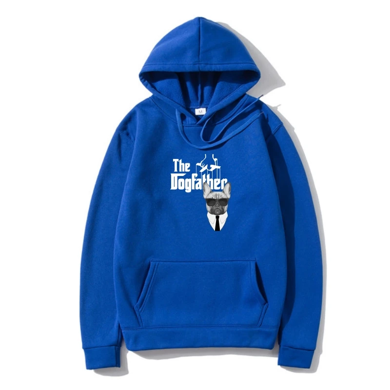 

Новинка 2022, летняя толстовка с капюшоном, верхняя одежда с французским бульдогом, толстовка с капюшоном с надписью «Dogfather», крутая верхняя о...