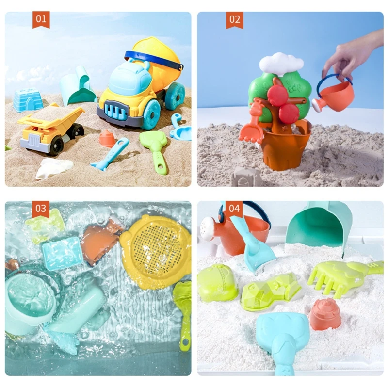 

2022 New Beach Sand Toys for Kids Toddlers Babies Sandbox Toy Kit Include Beach Bucket Shovel Set Water Wheel Kids Water Can