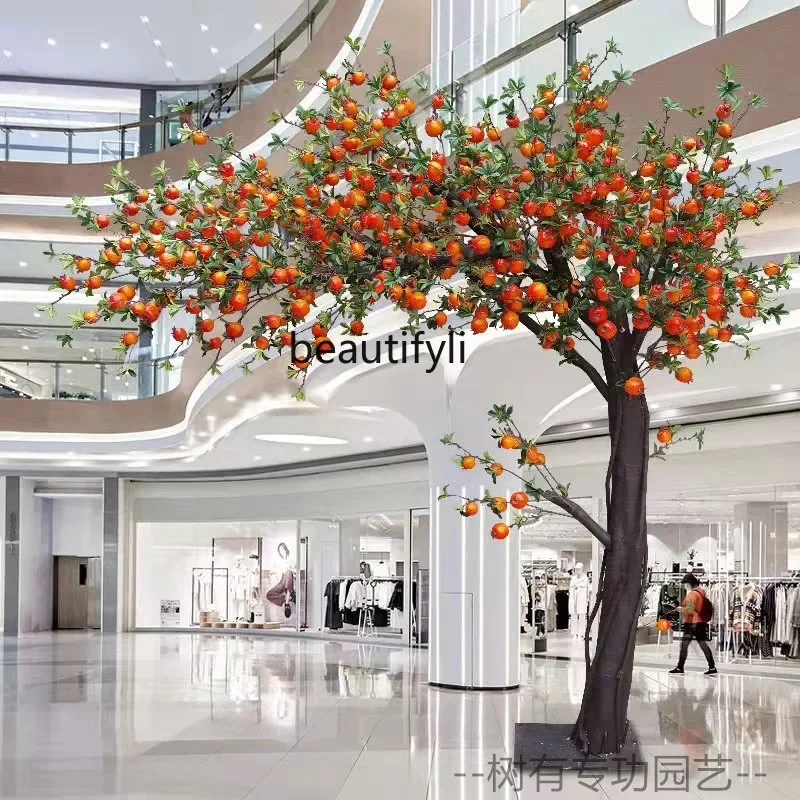 Имитация искусственного дерева гранат фруктовое дерево оранжевое яблоко Persimmon