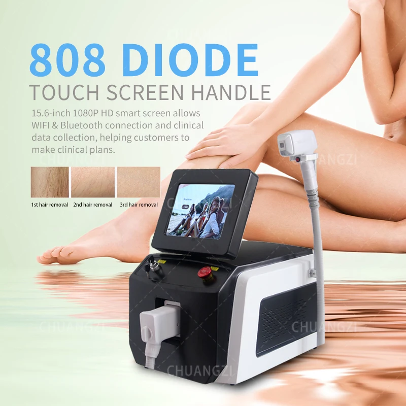 

Hairremoval Instrument with LCD Handle Adjustable 3-wavelength 2000W High-energy 808NM Diode LaserBeautySkinrejuvenation Machine