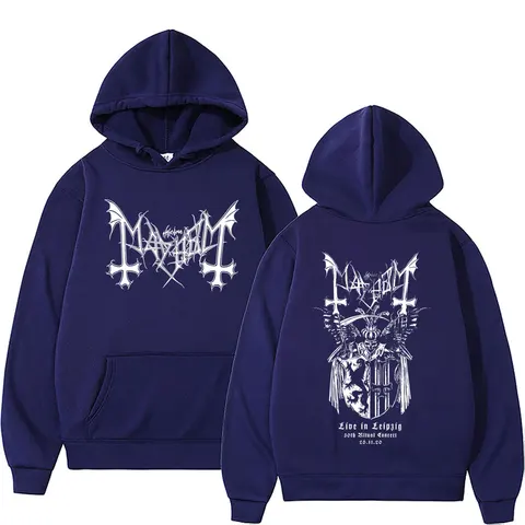 Mayhem Live in Leipzig Толстовка с рисунком скелета Мужчины Женщины Death Black Metal Rock Большой пуловер Мужской винтажный повседневный толстовка