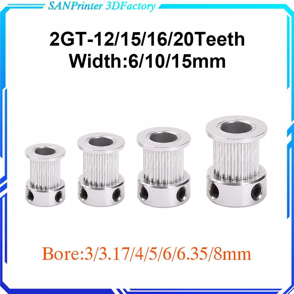 Шкив ГРМ 2GT 12 15 16 20 зубьев отверстие 3 17/4/5/6/6.35/8 мм для ремня GT2 ширина 6 10 детали