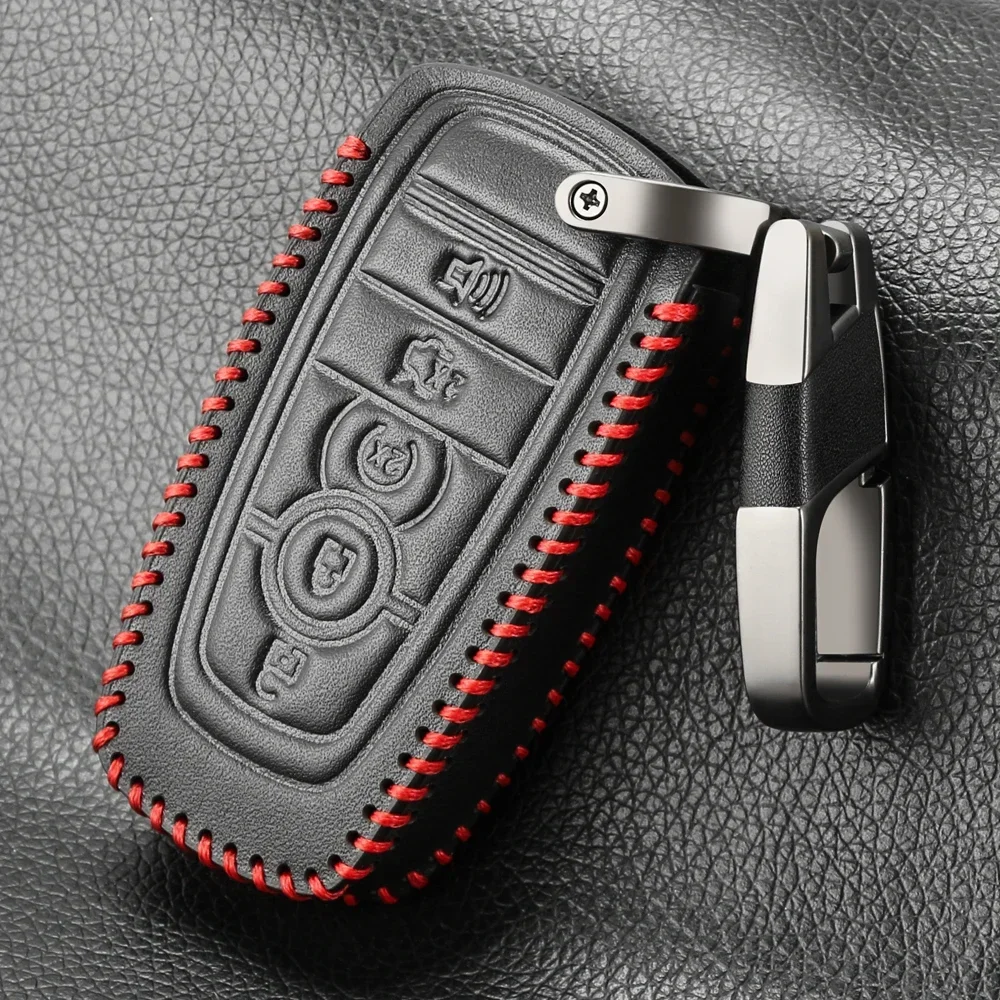 5-кнопочный кожаный чехол для автомобильного ключа Ford Explorer Mustang Fusion Escape F150 F250 F350 F450
