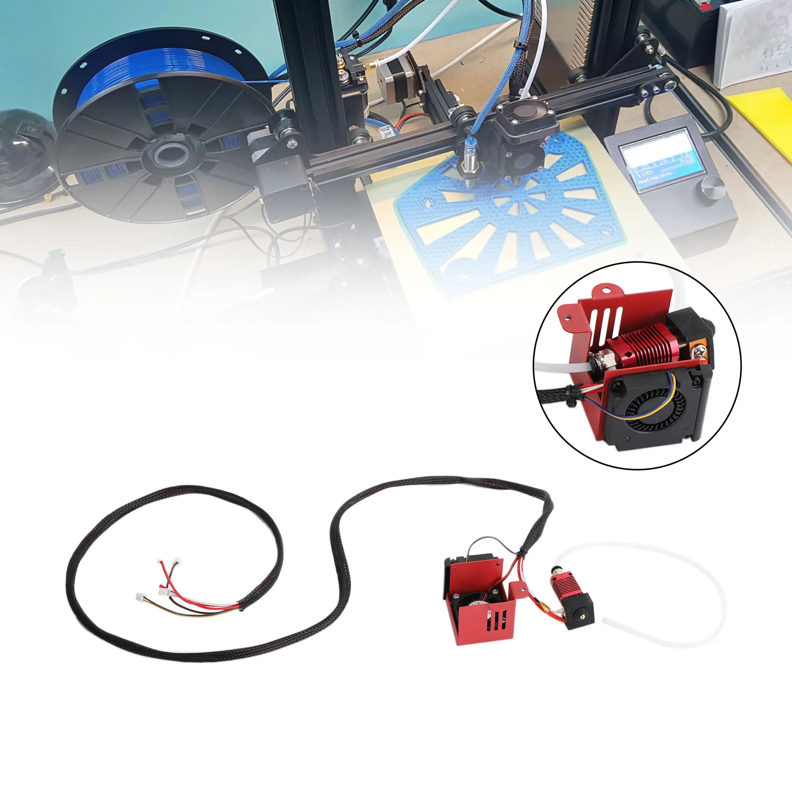 

Artudatech 3D Printer Direct Drive Extruder Fan Cover Motor for Ender3 V2 Nozzle Kit