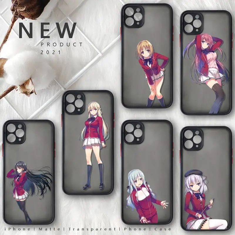 

Anime Classroom-of The Elite Phone Case Matte Transparent for iphone 11 12 pro mini XS XR X max 7 8 plus TPU Mobile bags