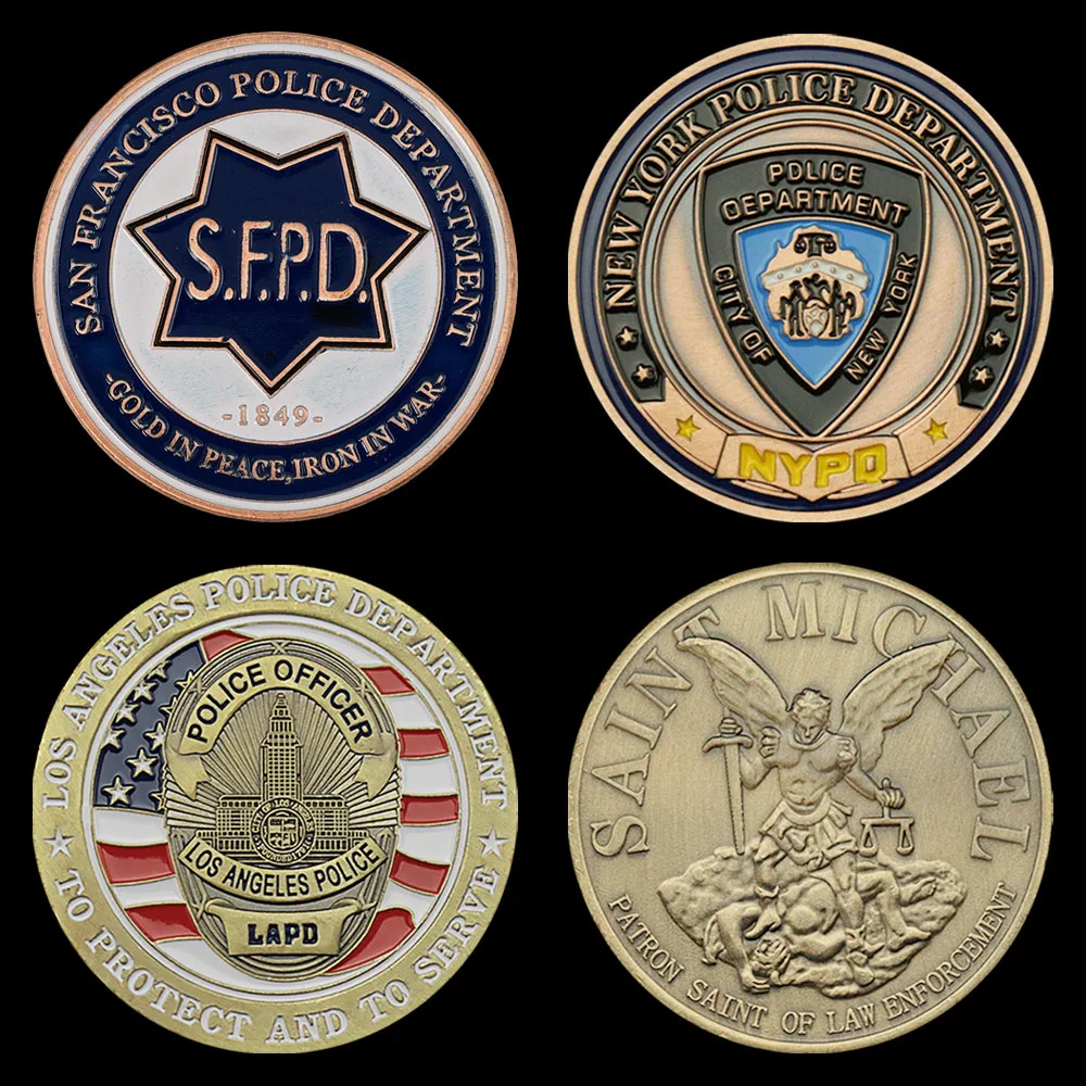 

Сувенирная монета из полиция США, коллекционная Подарочная коллекция, памятная монета с узором в виде Святого Мичи