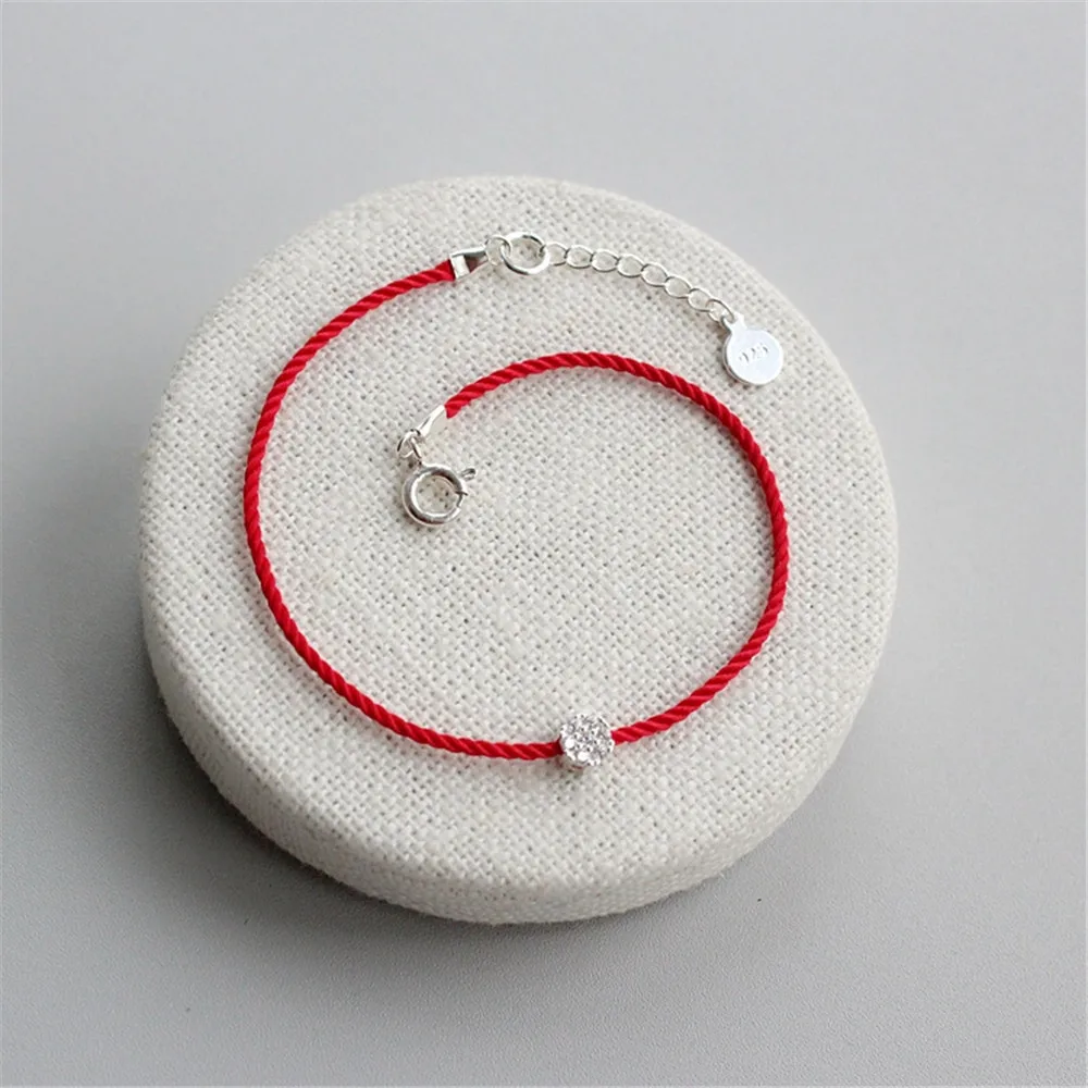 

925 Sterling Silver Bracelet Plum Flower Couple Bracelet Women Red Line Thread String Rope Jewelry Redline Bracelets For Women