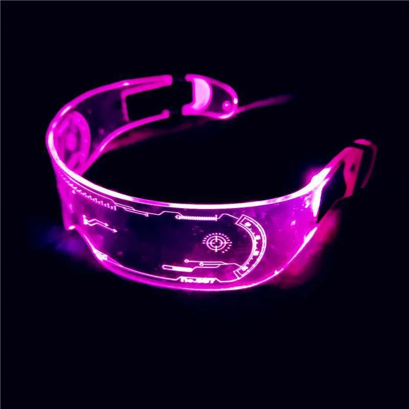 

LED Colorful Glowing Glasses Ins Color Changing Sunglasses Bar Dancers Hipster Glasses Tech Glasses