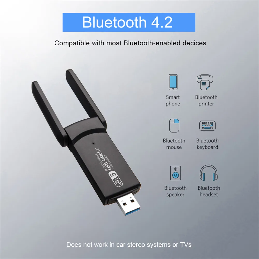 Wi-Fi USB 3 0 адаптер 1300 Мбит/с Bluetooth 4 2 двухдиапазонный ГГц и 5 Usb для настольного ПК