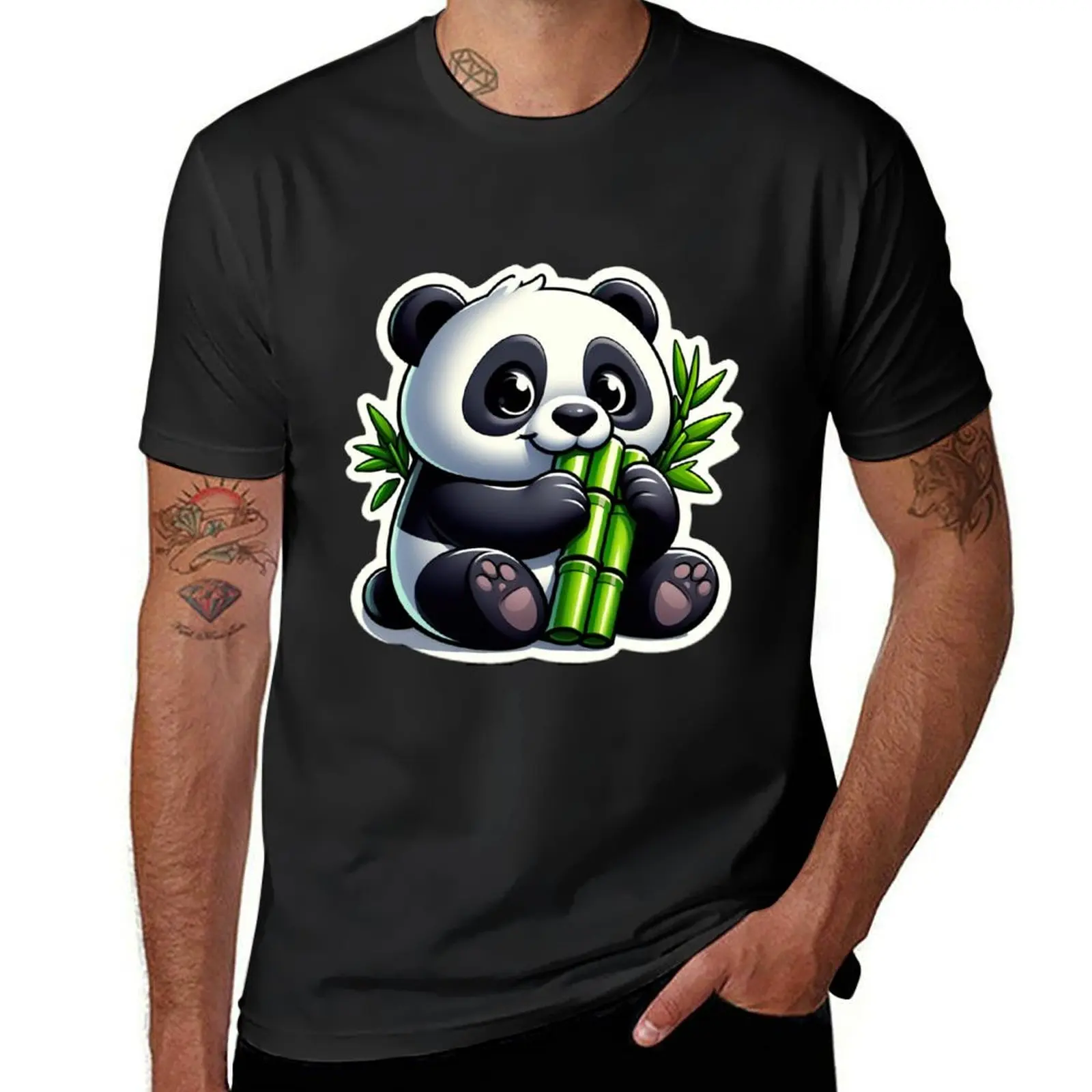 Футболка Panda Jr эстетические топы тяжелые корейская мода мужская одежда