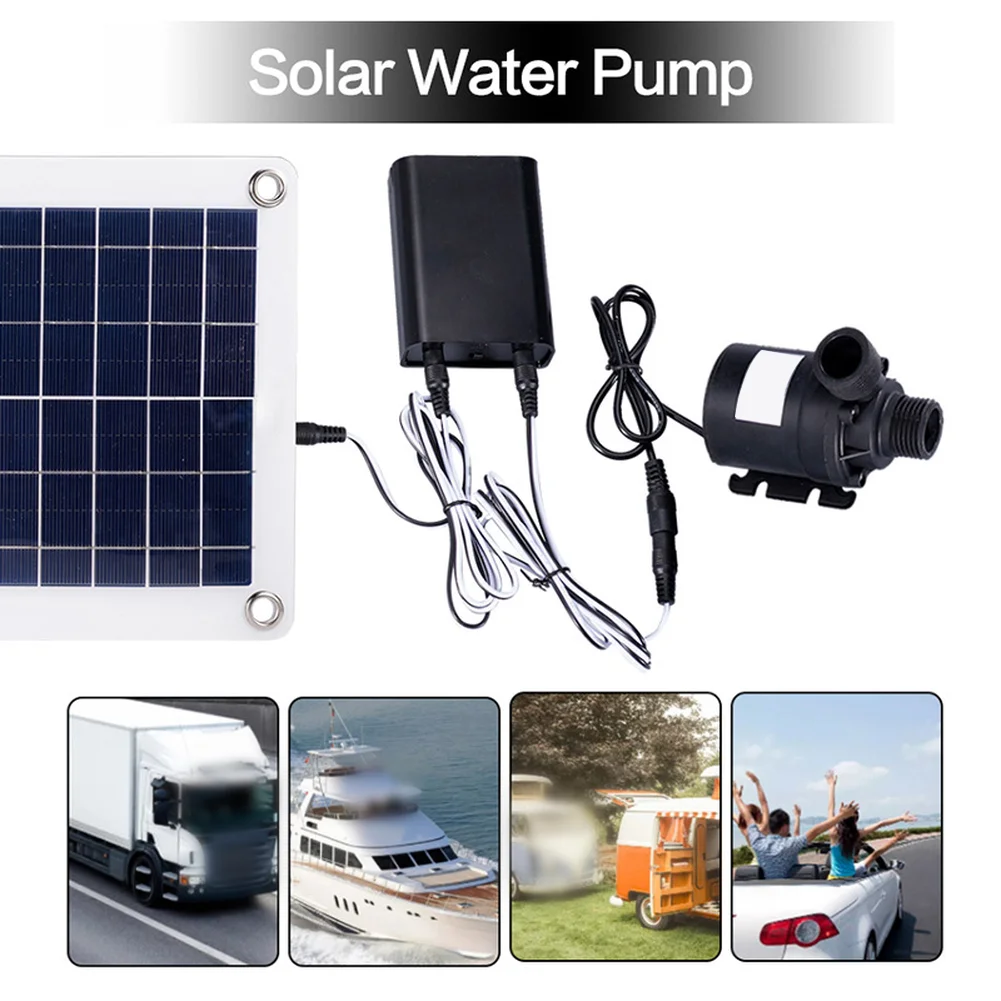 Фото Комплект солнечного фонтана 20 Вт с бесщеточным водяным насосом 800 л/ч для садового пруда, декоративного фонтана для птиц, уличного водного декора №1