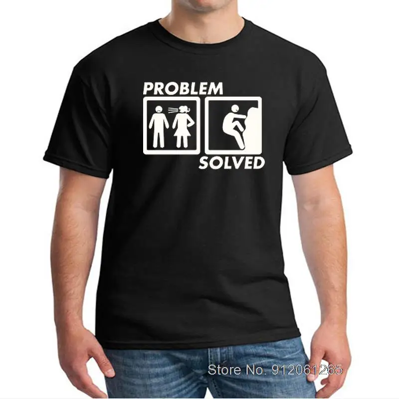 

Summer Problem Solved ROCK CLIMBINGS Funny T-Shirt High Quality Printed T Shirt Harajuku Men Cotton Short Sleeve TShirt Top