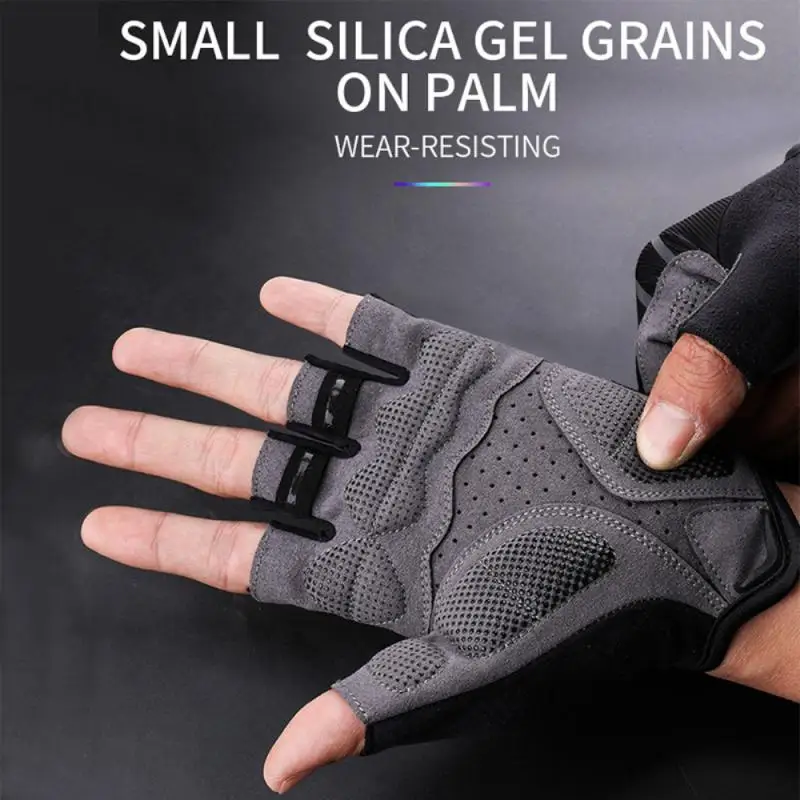 

Gloves Half Finger Gloves Wear Resistance Shock Absorption Bicycle Gloves Prevent Slip Sbr Shock-absorbing Palm Rest Unisex