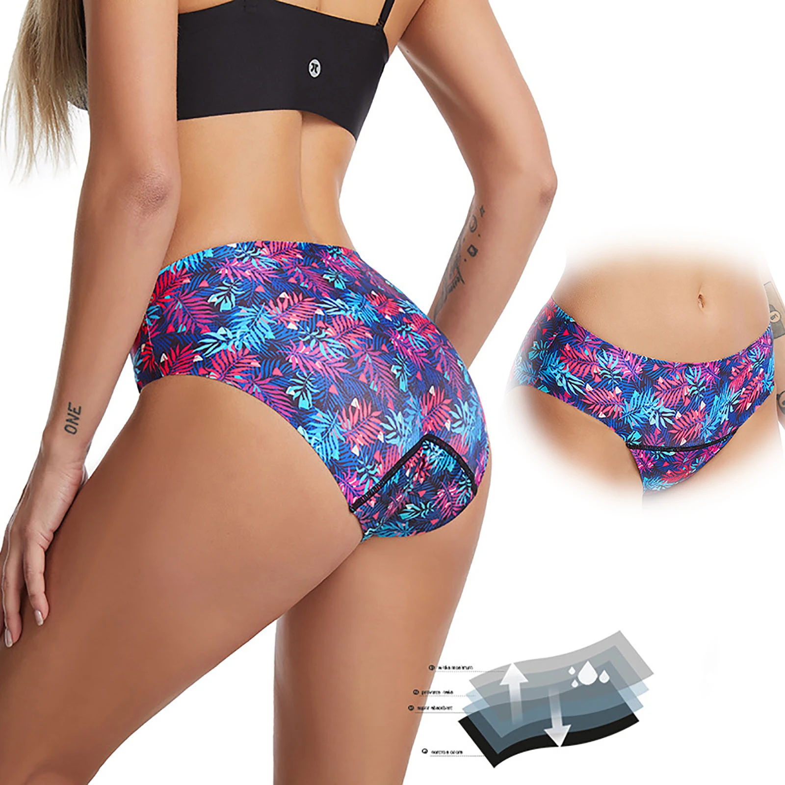 

Women's Seamless Ice Silk Underwear Menstrual Period Brief High-Cut Bikinis Menstrual Leak Proof Underwear for Women Panties