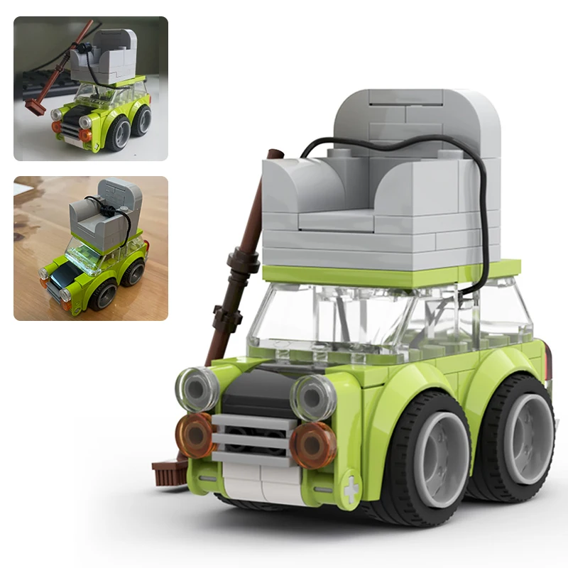 

Знаменитый фильм MOC, зеленая мини-машина на крышу с диваном, модель автомобиля, строительные блоки, городской автомобиль, кирпичи, игрушки дл...