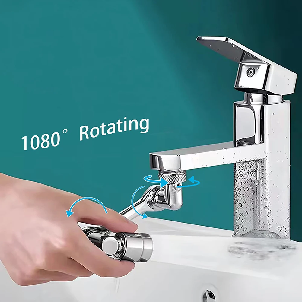 

Universal 1080° Rotatable Faucet Aerator Extender Plastic Splash Filter Faucets Bubbler Nozzle Robotic Arm for Kitchen Bathroom