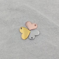 5pcslot 1014mm gold color heart pendant stainless steel charms necklace accessories pendant making diy christmas tree jewelry
