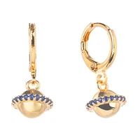 poulisa cubic zirconia s925 hoop drop earrings round ball blue zircon 925 sterling silver for women hoops drops dangle earring
