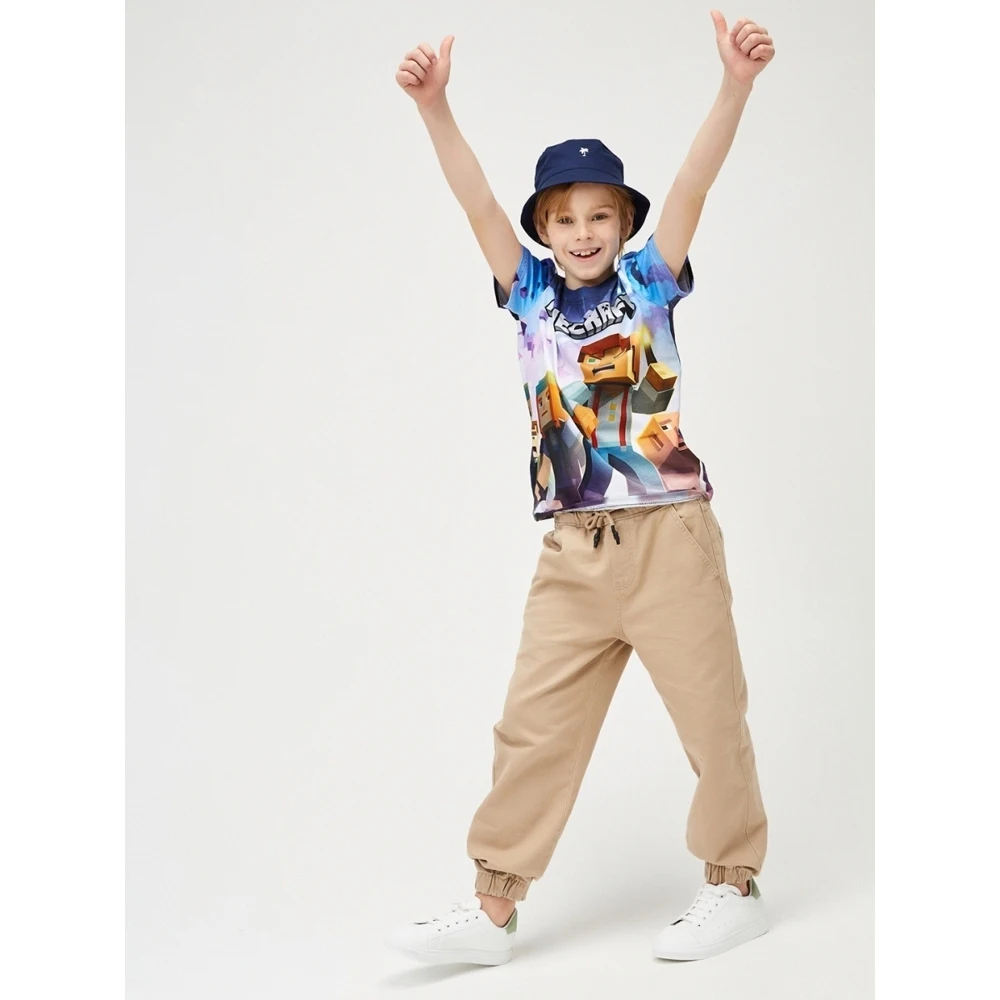 Футболка для мальчика Minecraft KT026c синий хлопок 100% | Футболки