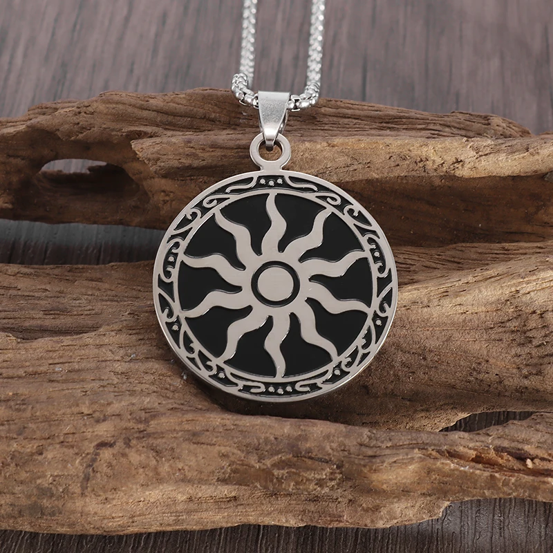 

Stylish Round Sun God Pendant Necklace Men Women Amulet Jewelry Gift