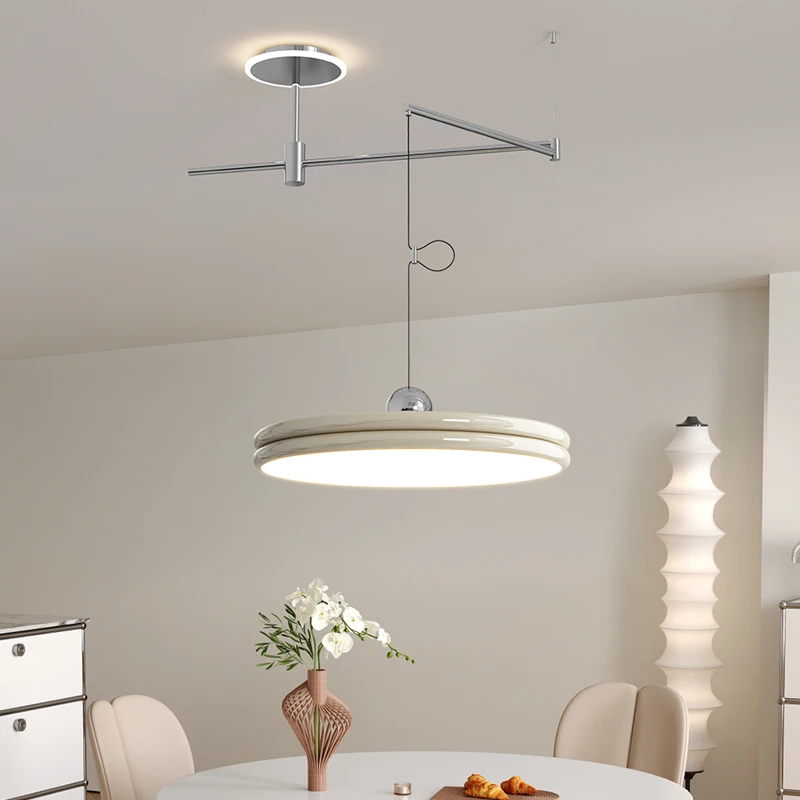 

Modern Minimalism Movable Led Dining Pendant Lights Nordic Style Design Lamps Cord Indoor Loft Swing Arm Hanging Lamp Fixtures