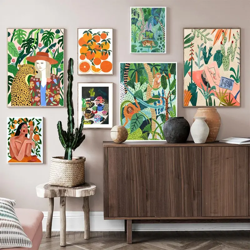 Постеры и принты на стену с леопардовым принтом и тигром