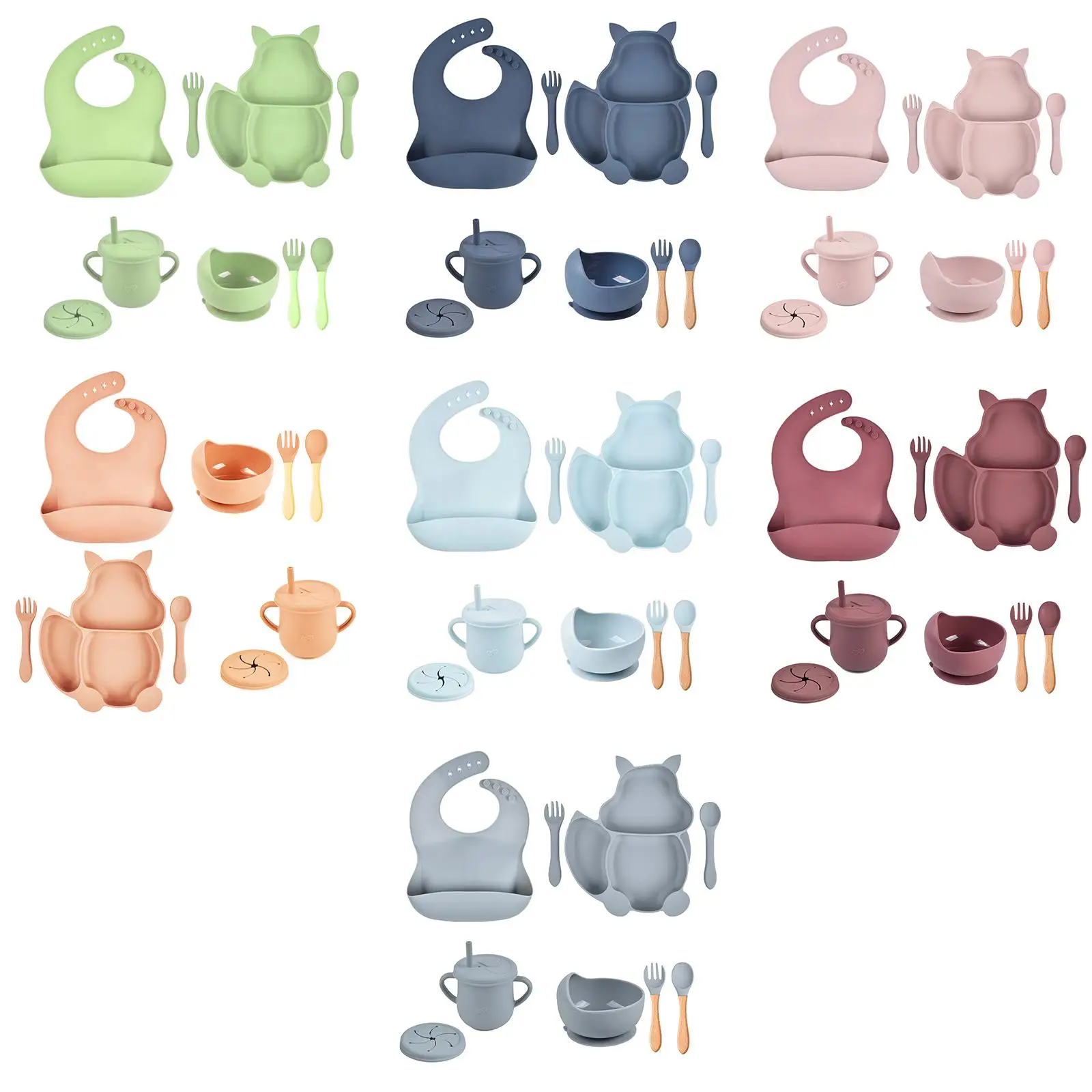 

Silicone Suction Bowl Waterproof Feeding Bib Friendly