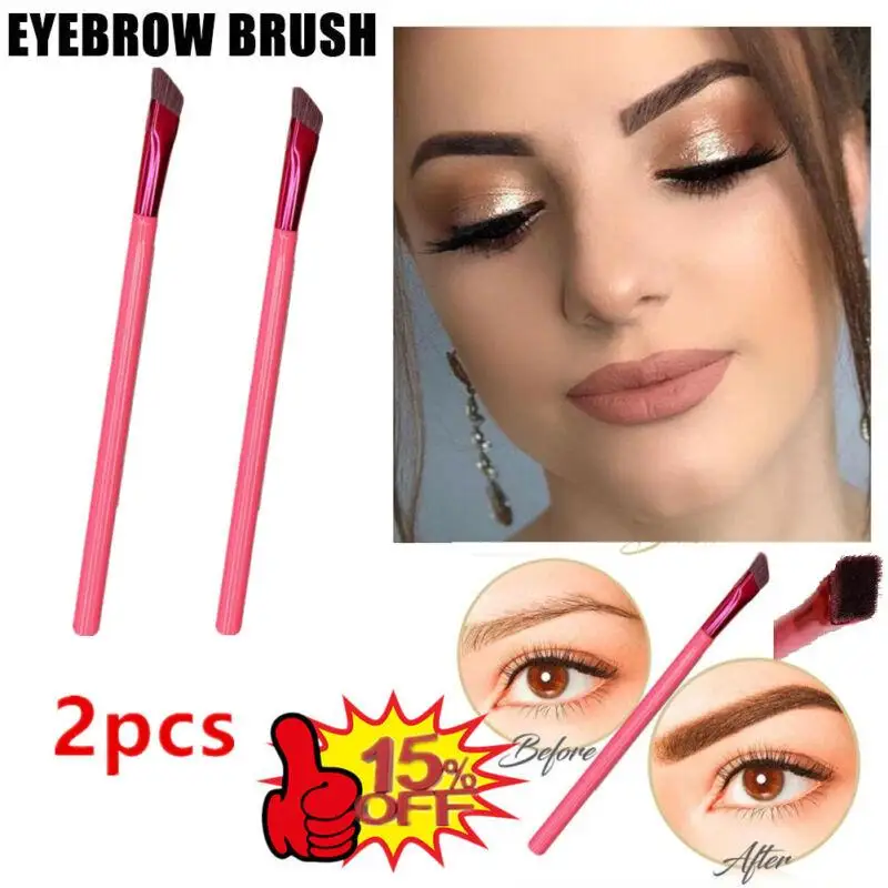 

2Pcs Wild Eyebrow Brush Multifunction Simulated Eyebrow Makeup Brushes Contour Eyeshadow Concealer Square Make Up Brushes Beauty