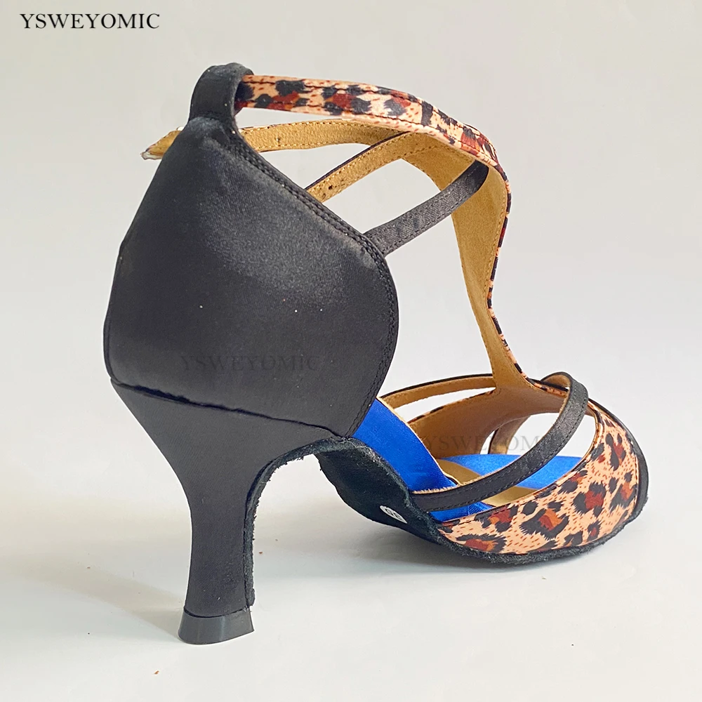 Women Latin Ballroom Dancing Shoes Soft Bottom Bachata Salsa Latin Dance Shoe for Ladies Girls Satin Party Dance Shoes